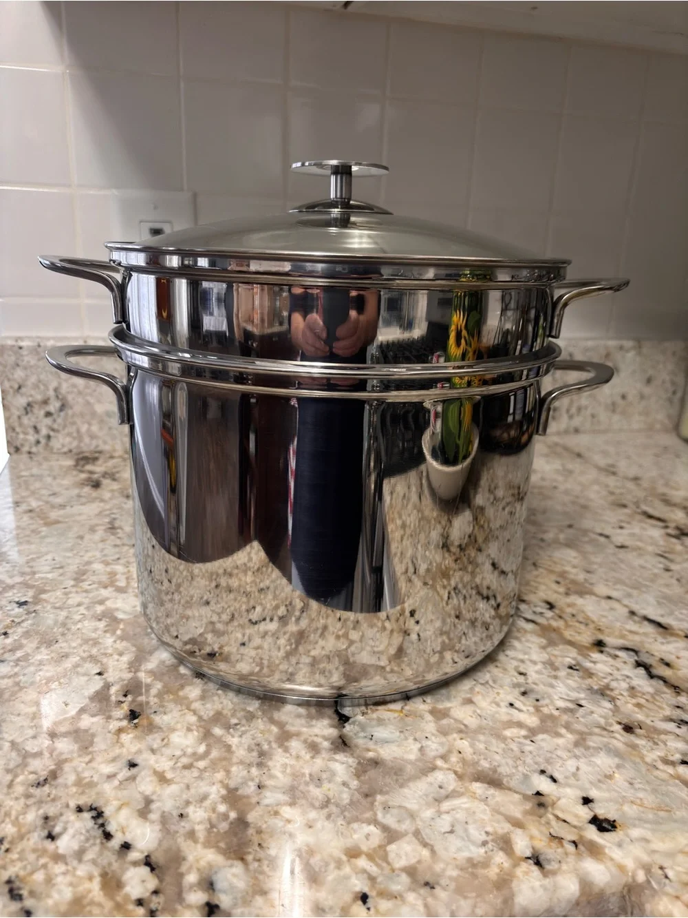 BERNDES Germany Crate And Barrel 10 Quart Stock Pot/Dual Strainers. Spec Edition